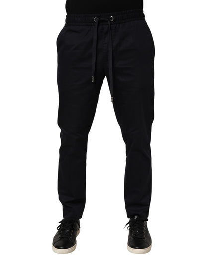 Dolce &amp; Gabbana Schwarze Jogginghose mit Kordelzug für Herren mit mittlerer Taille