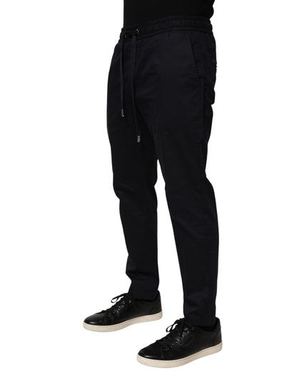 Dolce &amp; Gabbana Schwarze Jogginghose mit Kordelzug für Herren mit mittlerer Taille
