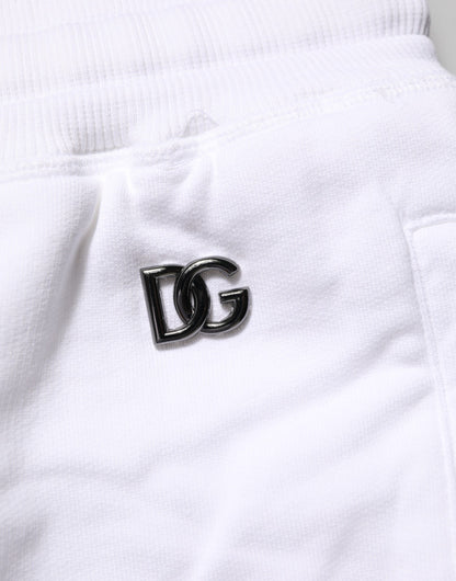 Dolce &amp; Gabbana – Weiße Bermudashorts aus Baumwolle im Used-Look für Herren