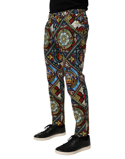 Dolce &amp; Gabbana – Mehrfarbige Herrenhose im Buntglasfenster-Stil