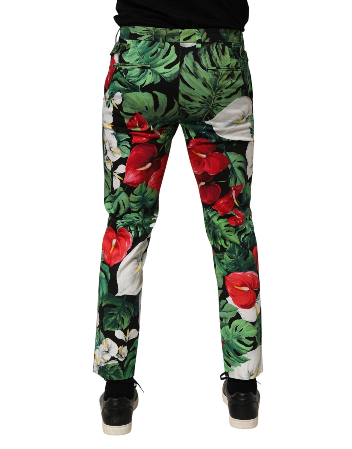 Dolce &amp; Gabbana – Karottenhose aus Baumwolle mit mehrfarbigem Blumendruck