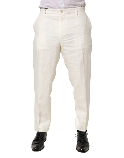 Dolce &amp; Gabbana Weiße Leinenhose für formelle Anlässe