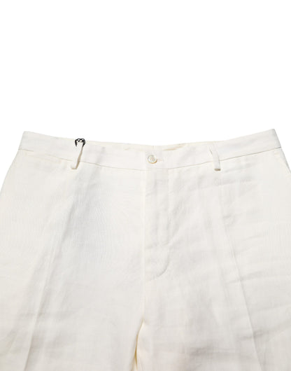 Dolce &amp; Gabbana Weiße Leinenhose für formelle Anlässe