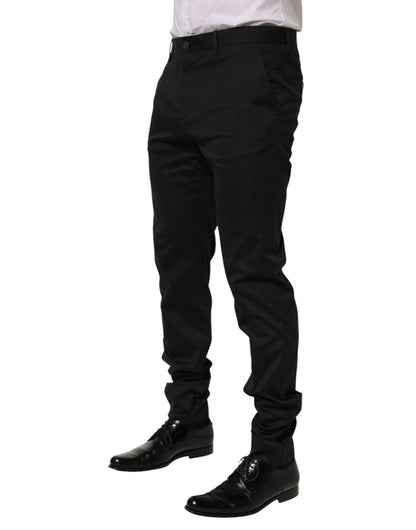Dolce &amp; Gabbana Schwarze formelle Herrenhose aus Baumwolle