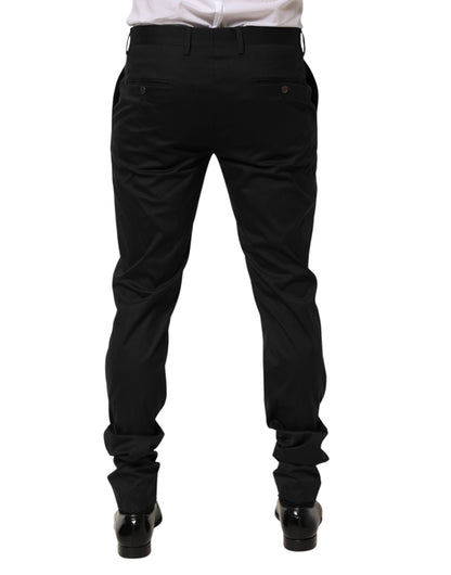 Dolce &amp; Gabbana Schwarze formelle Herrenhose aus Baumwolle