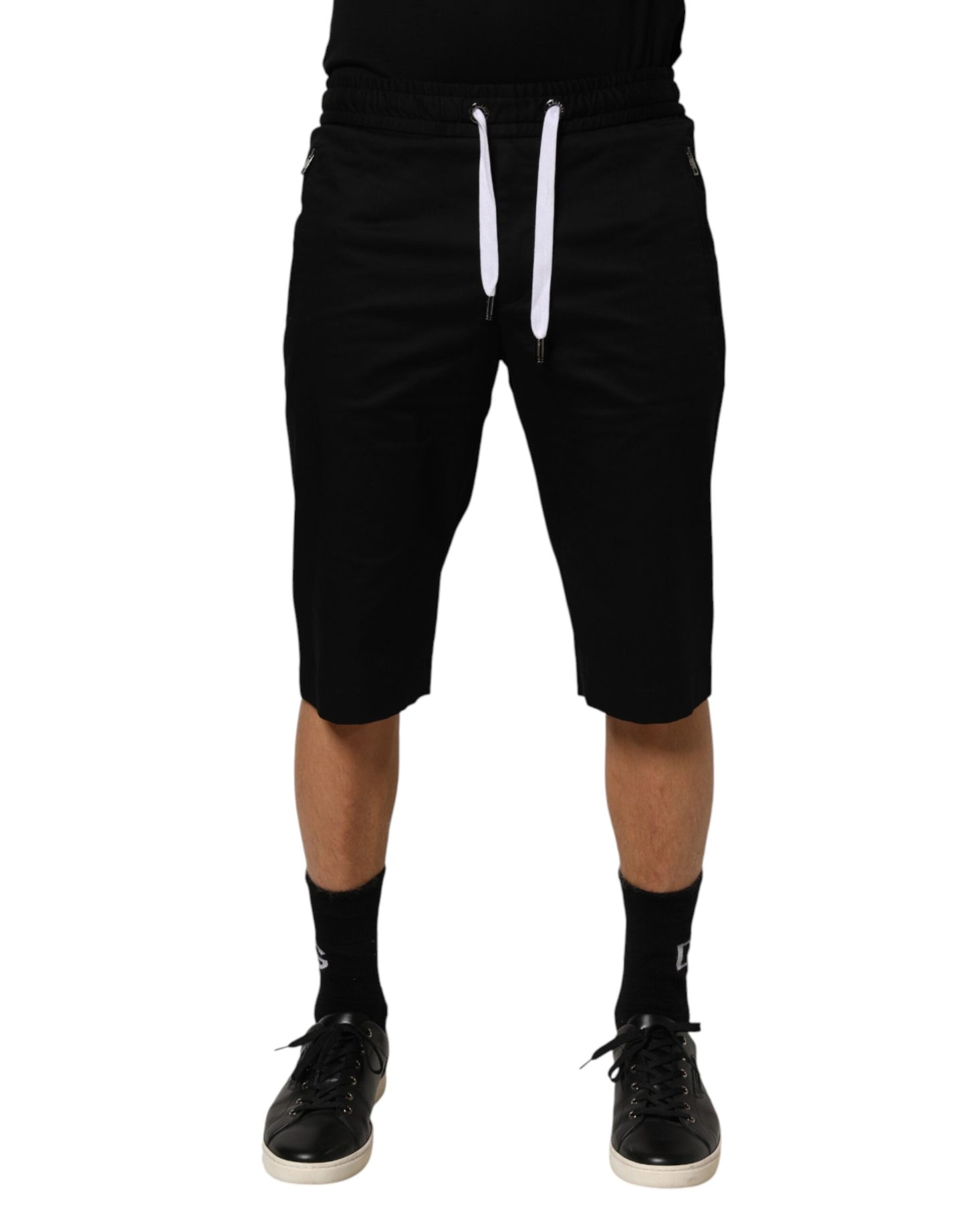 Dolce &amp; Gabbana Schwarze Bermudashorts aus Baumwollstretch für Herren