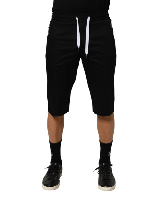 Dolce &amp; Gabbana Schwarze Bermudashorts aus Baumwollstretch für Herren