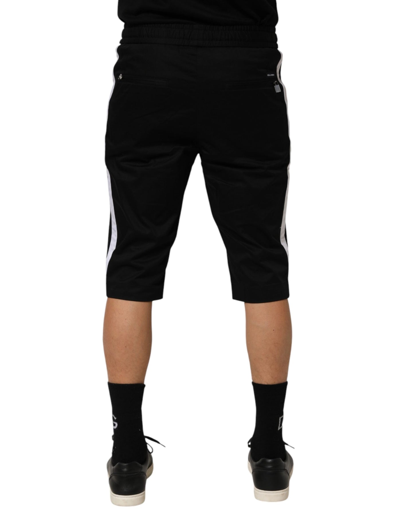 Dolce &amp; Gabbana Schwarze Bermudashorts aus Baumwollstretch für Herren