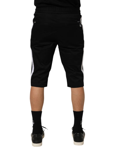 Dolce &amp; Gabbana Schwarze Bermudashorts aus Baumwollstretch für Herren