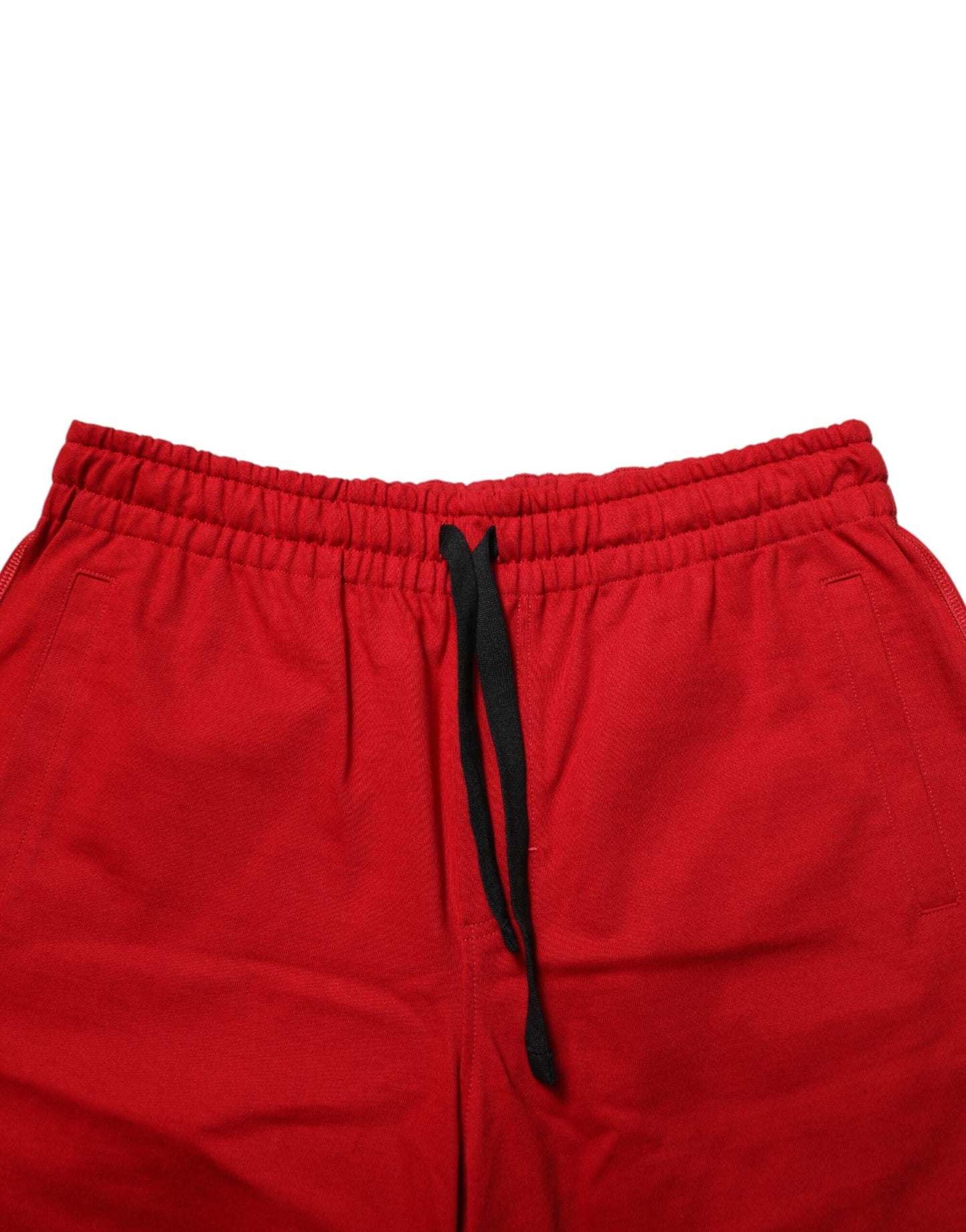 Dolce &amp; Gabbana – Rote Bermudahose aus Baumwolle mit mittlerer Taille und Kordelzug