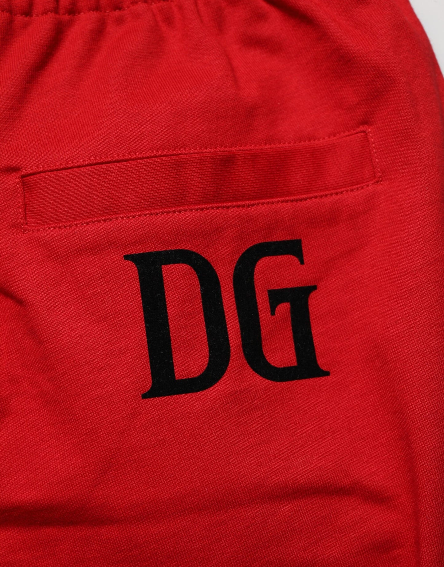 Dolce &amp; Gabbana – Rote Bermudahose aus Baumwolle mit mittlerer Taille und Kordelzug