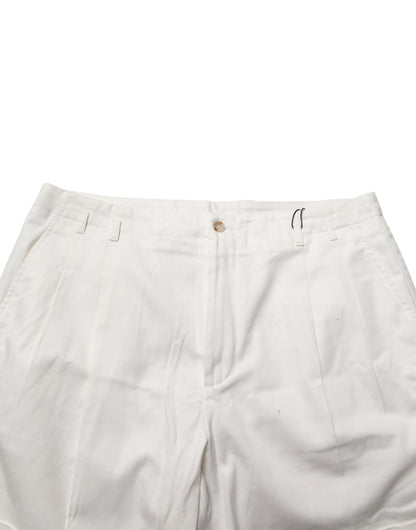 Dolce &amp; Gabbana – Weiße Bermudashorts aus Baumwolle mit mittlerer Taille für Herren