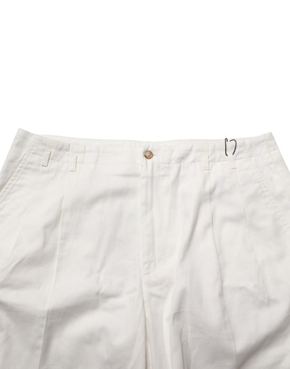 Dolce &amp; Gabbana – Weiße Bermudashorts aus Baumwolle mit mittlerer Taille für Herren