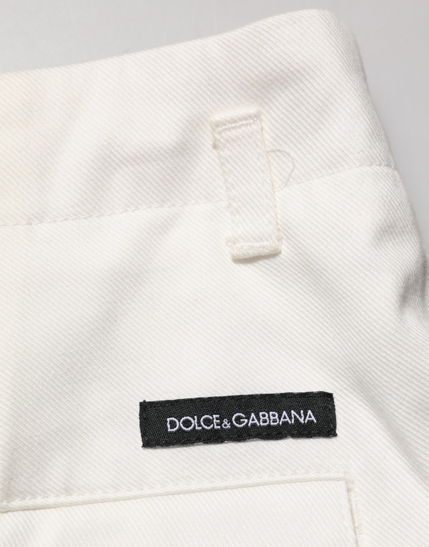 Dolce &amp; Gabbana – Weiße Bermudashorts aus Baumwolle mit mittlerer Taille für Herren