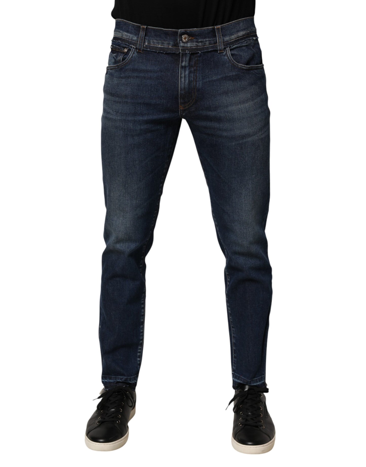 Dolce &amp; Gabbana Blaue Skinny Jeans aus Baumwollstretch für Herren
