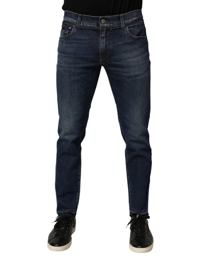 Dolce &amp; Gabbana Blaue Skinny Jeans aus Baumwollstretch für Herren