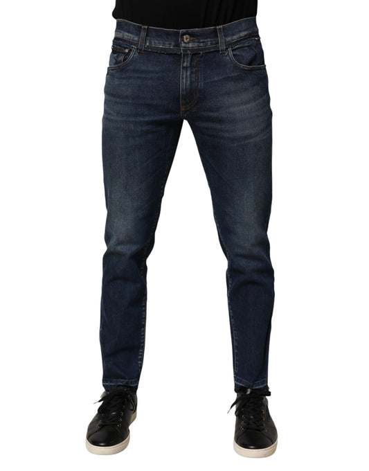 Dolce &amp; Gabbana Blaue Skinny Jeans aus Baumwollstretch für Herren