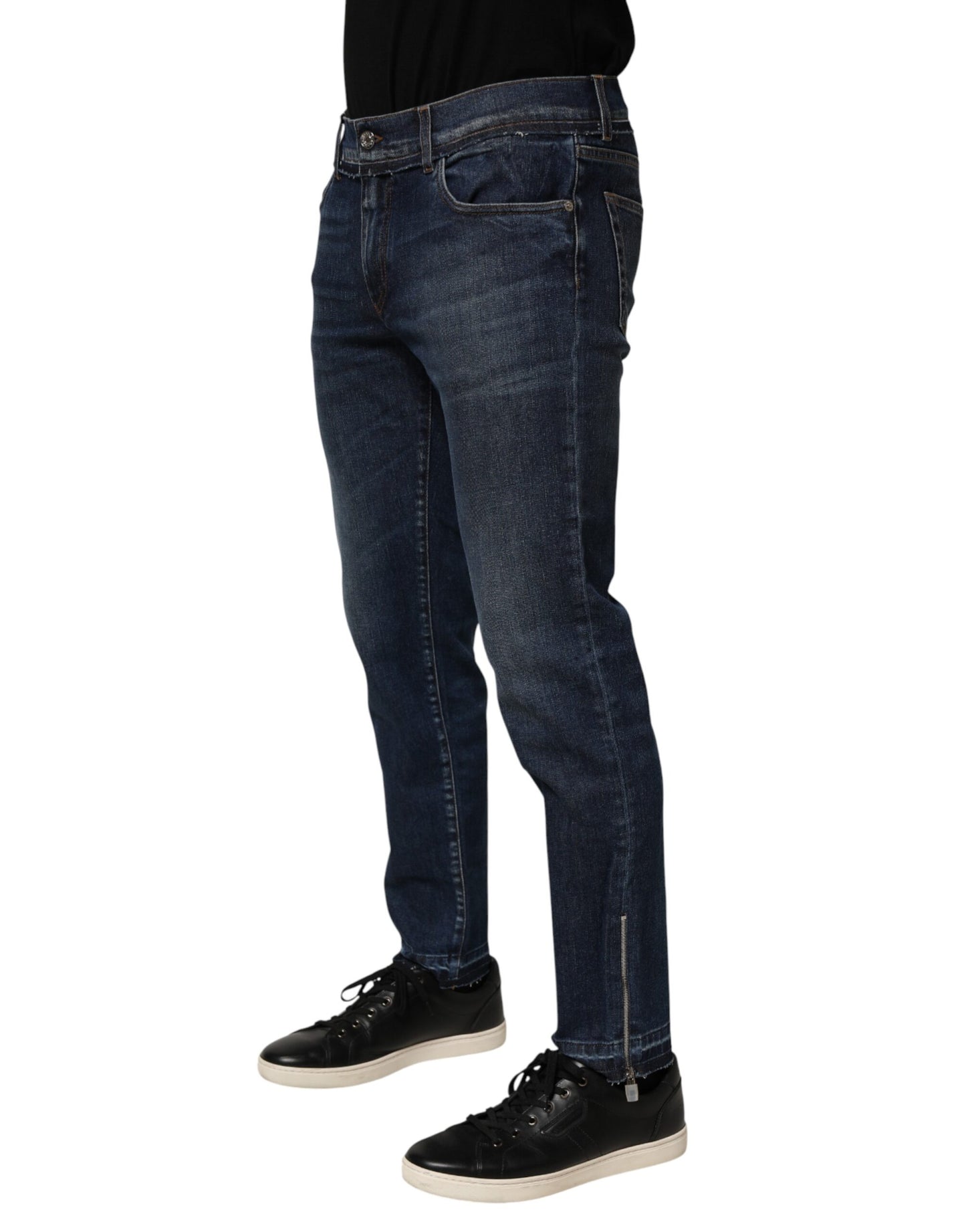 Dolce &amp; Gabbana Blaue Skinny Jeans aus Baumwollstretch für Herren