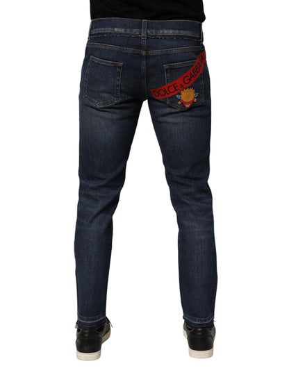 Dolce &amp; Gabbana Blaue Skinny Jeans aus Baumwollstretch für Herren