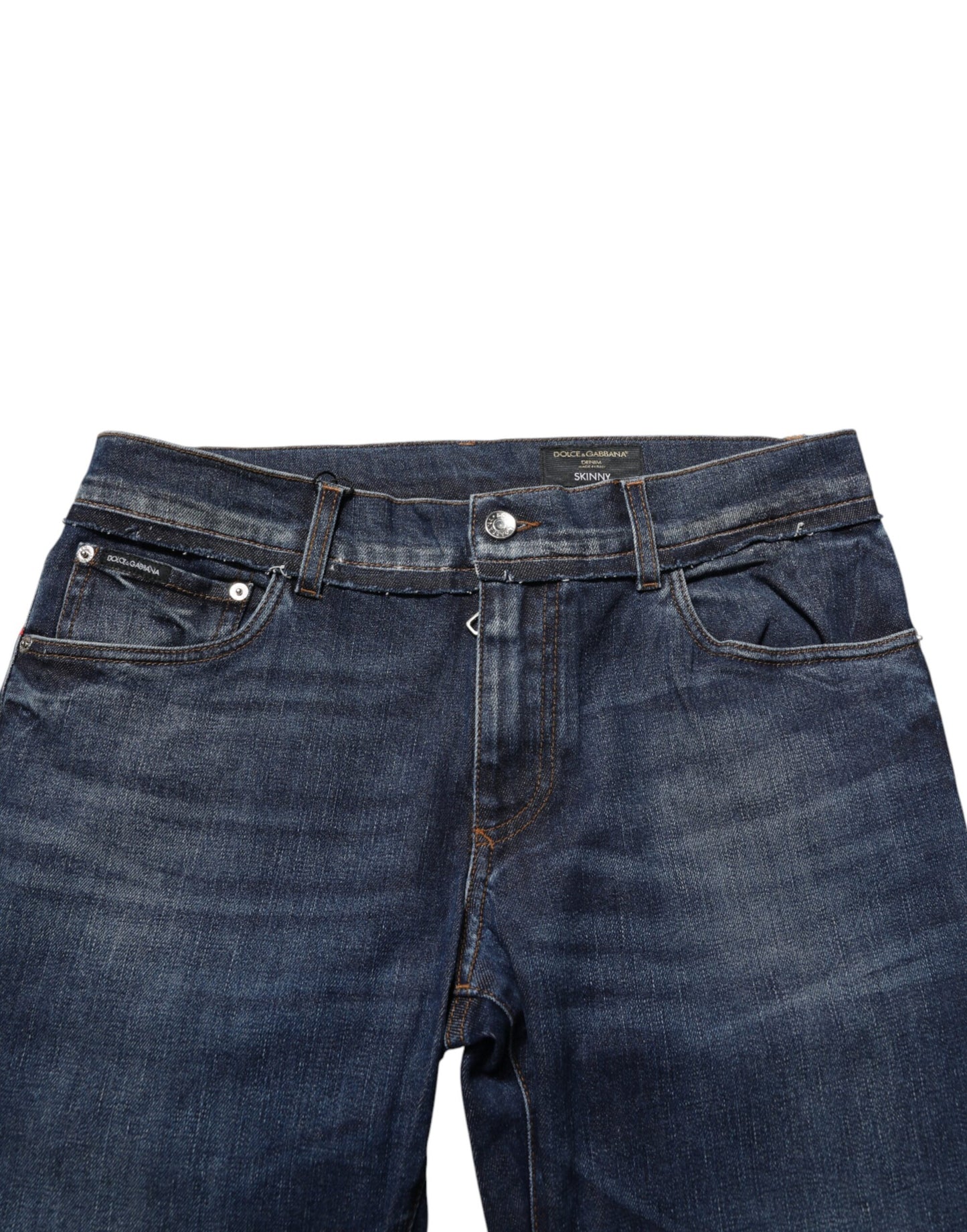 Dolce &amp; Gabbana Blaue Skinny Jeans aus Baumwollstretch für Herren