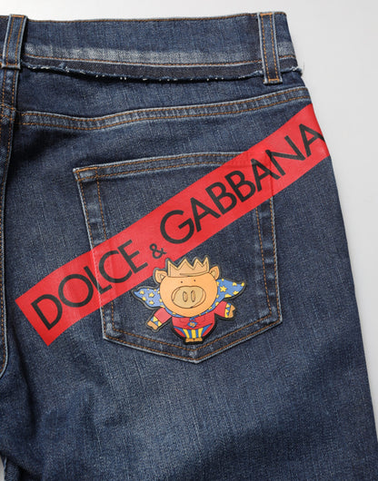 Dolce &amp; Gabbana Blaue Skinny Jeans aus Baumwollstretch für Herren