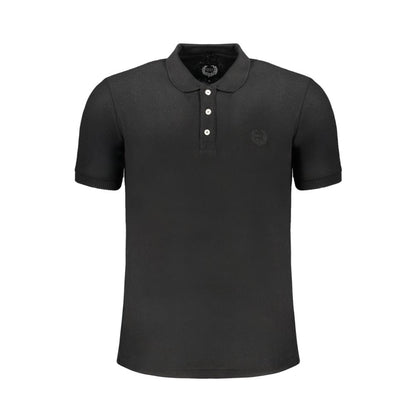 Gianmarco Venturi Poloshirt aus schwarzer Baumwolle