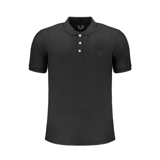 Gianmarco Venturi Poloshirt aus schwarzer Baumwolle