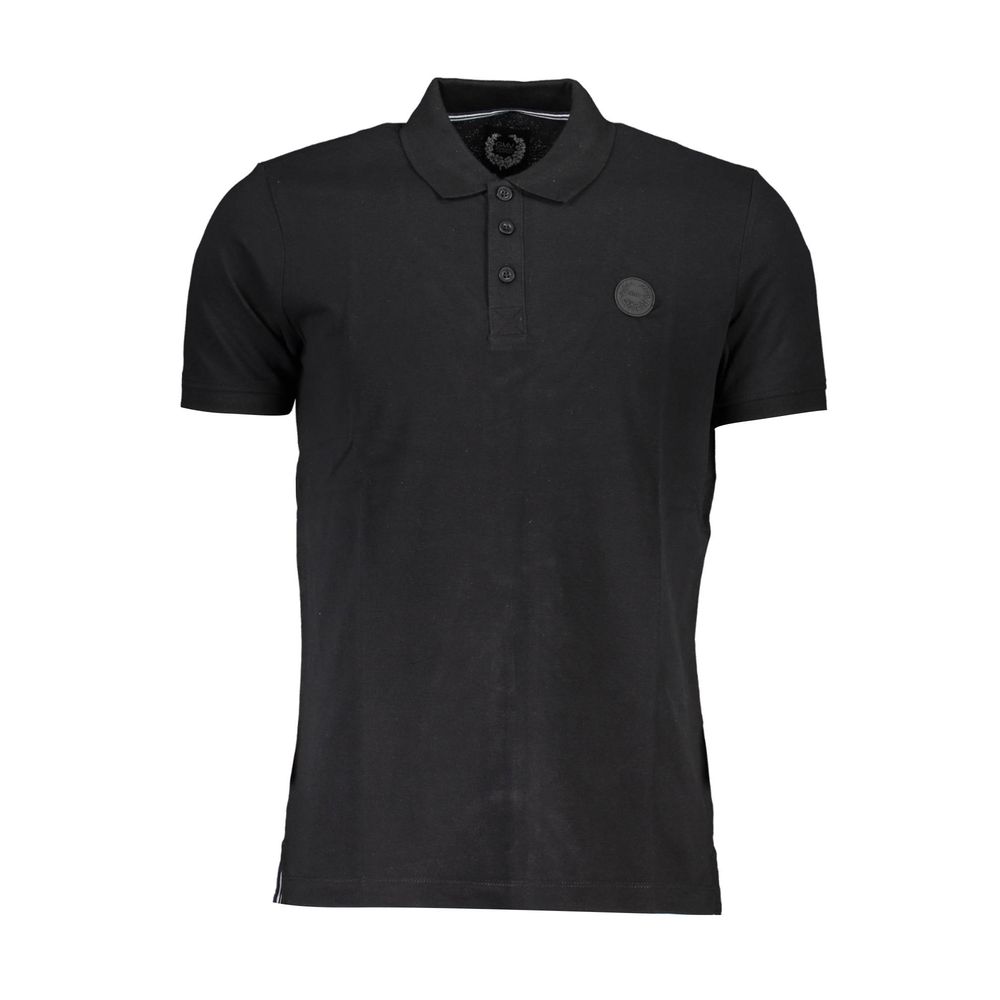 Gianmarco Venturi Poloshirt aus schwarzer Baumwolle
