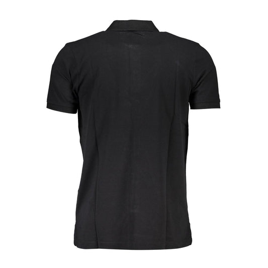 Gianmarco Venturi Poloshirt aus schwarzer Baumwolle