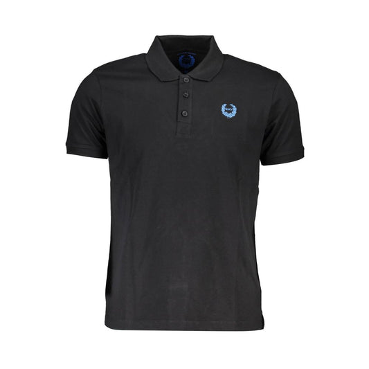 Gianmarco Venturi Poloshirt aus schwarzer Baumwolle