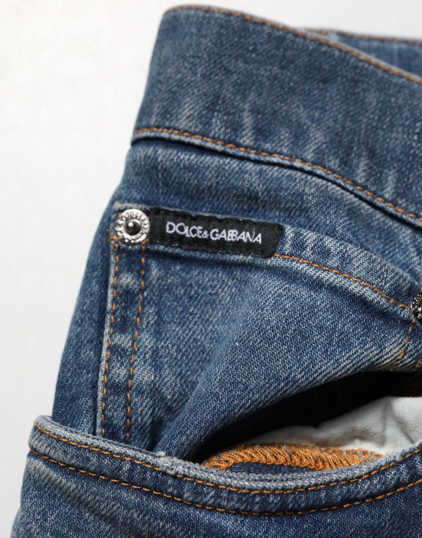 Dolce &amp; Gabbana – Blaue Skinny-Jeans aus zerfetzter Baumwolle für Herren