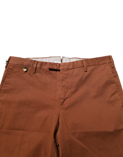 PT Torino Brown Men Skinny Chino Mid Waist Trouser Pants
