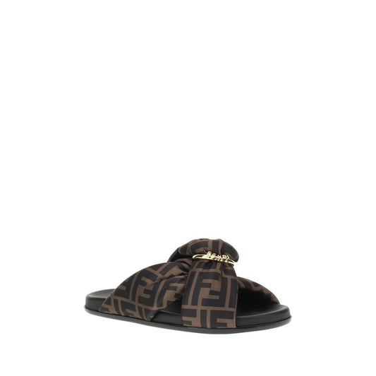 Fendi Satin-Slidesandalen