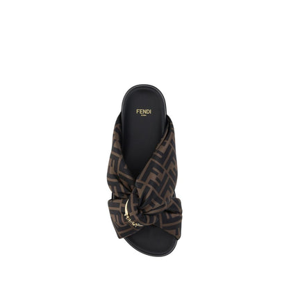 Fendi Satin-Slidesandalen