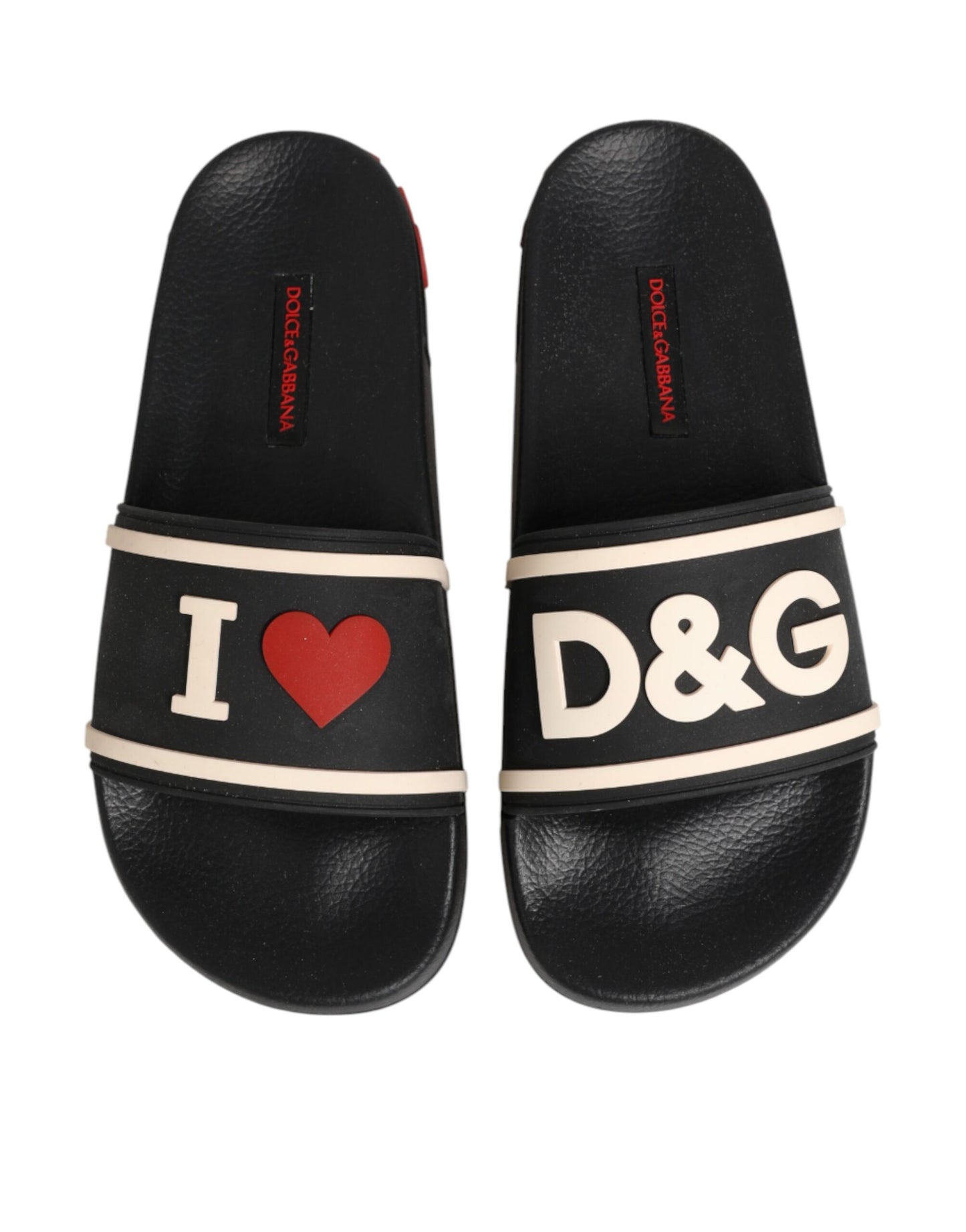 Dolce &amp; Gabbana Schwarze Gummi-Sandalen, Strandschuhe