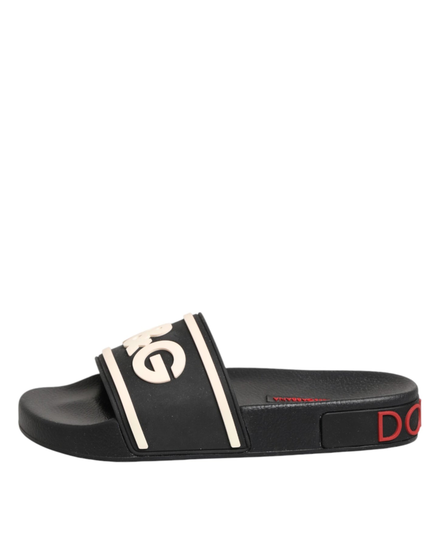 Dolce &amp; Gabbana Schwarze Gummi-Sandalen, Strandschuhe