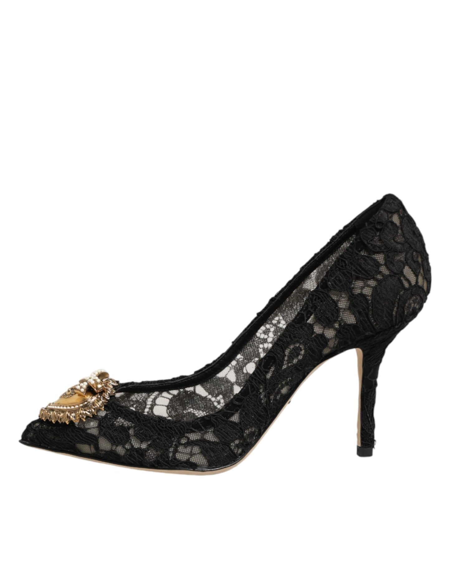 Dolce & Gabbana Black Taormina Lace DEVOTION Pumps Shoes