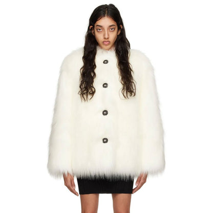 Dolce & Gabbana White Modacrylic Jackets & Coat