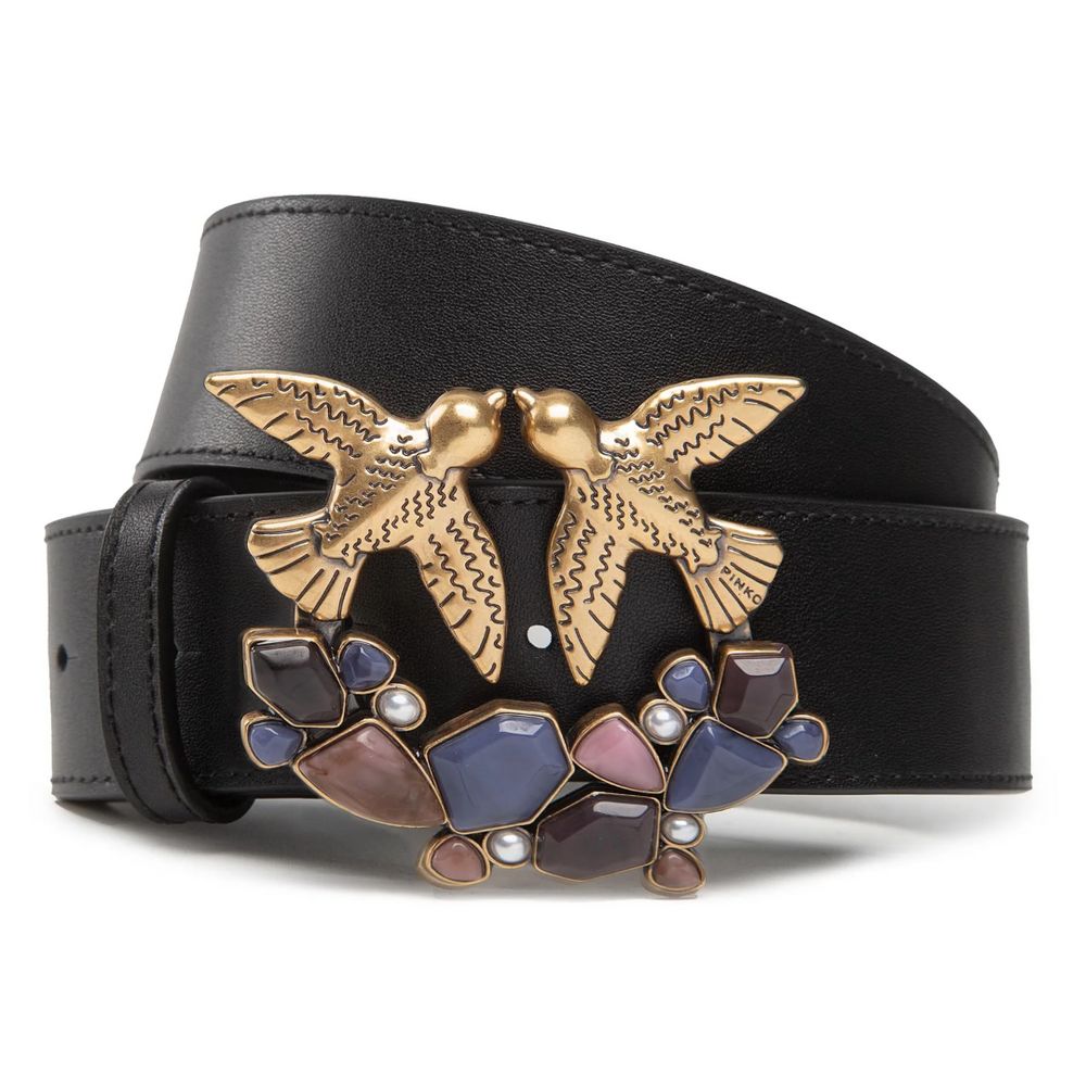 PINKO Black Calfskin Belt