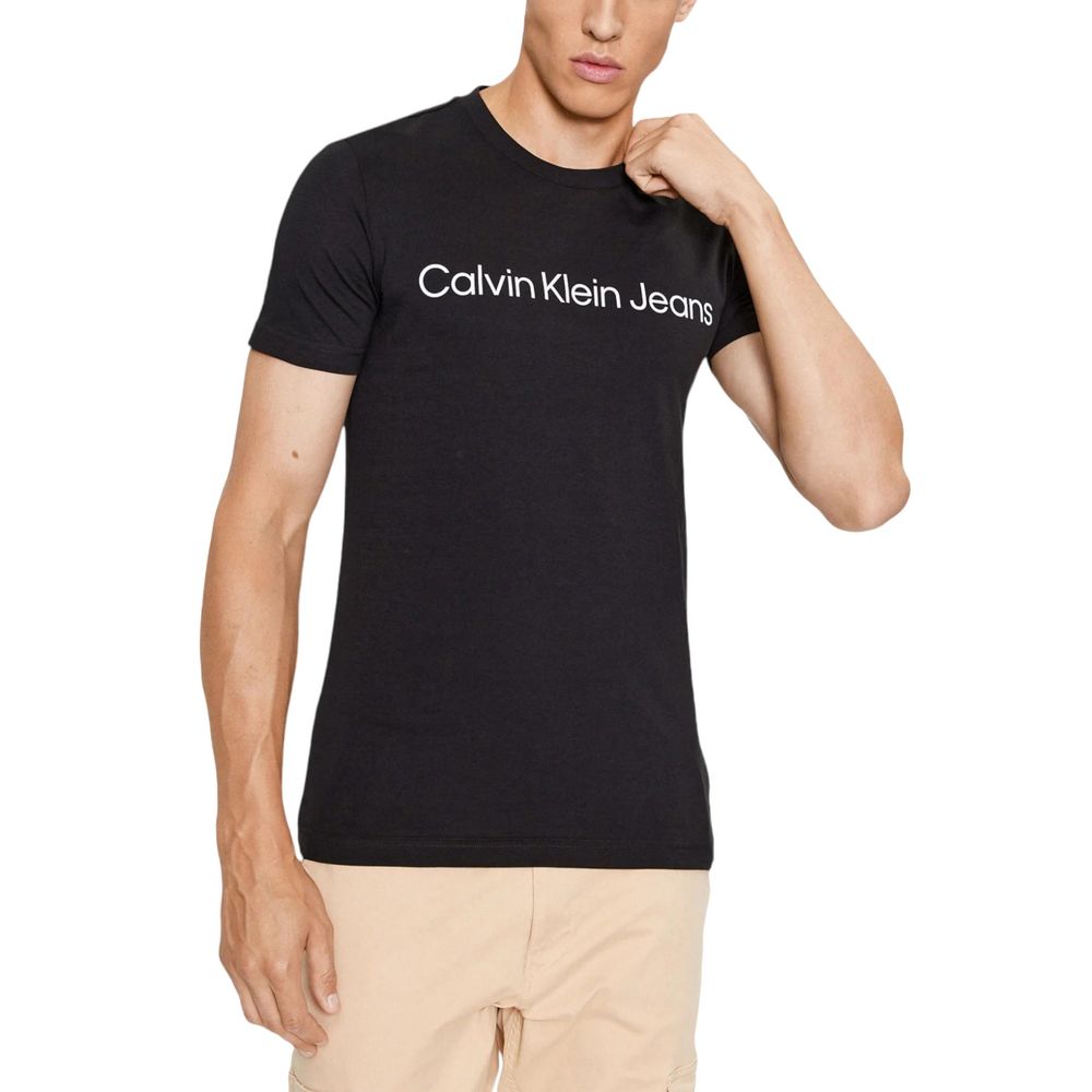 Calvin Klein Jeans – Schwarzes Baumwoll-T-Shirt