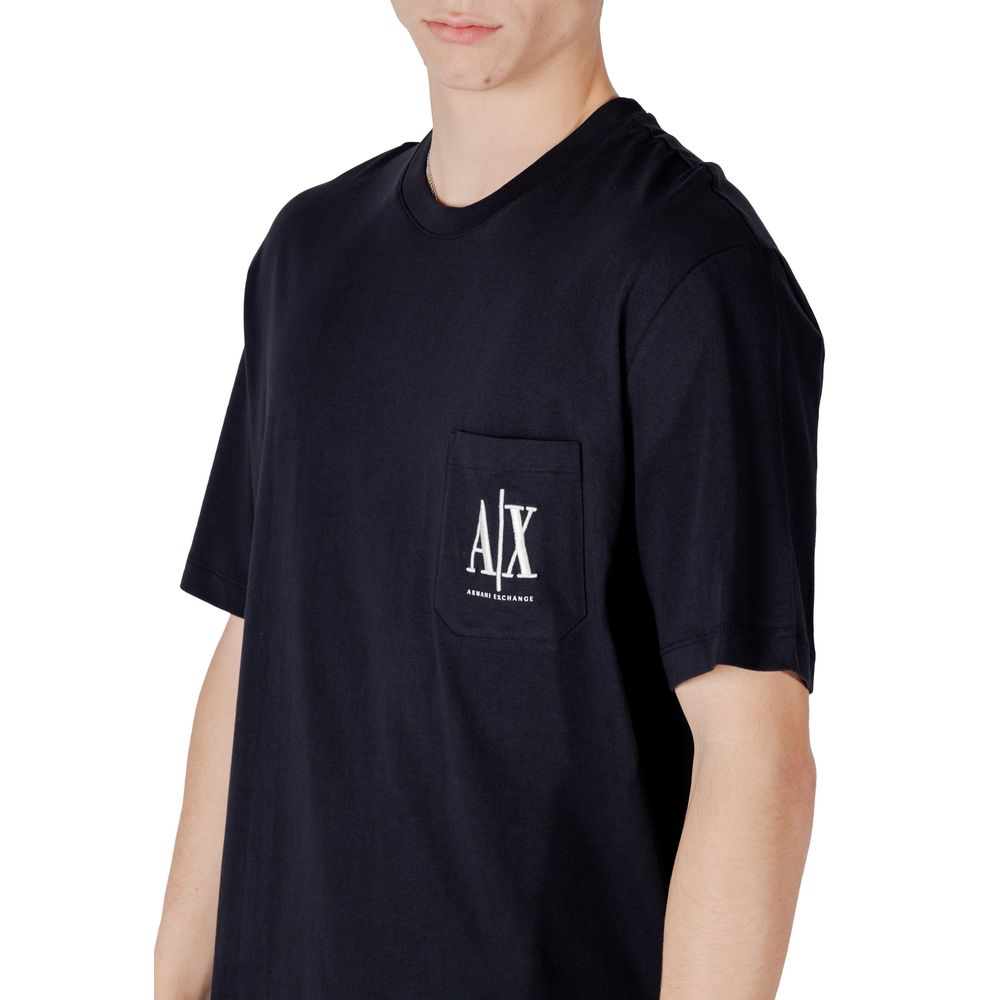 Armani Exchange – Blaues Baumwoll-T-Shirt