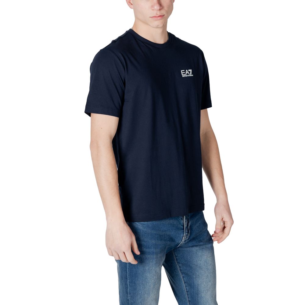 EA7 Emporio Armani Blaues Baumwoll-T-Shirt