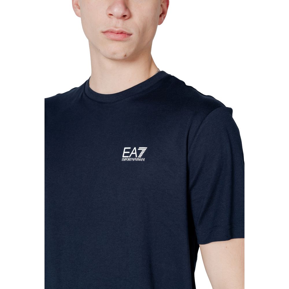 EA7 Emporio Armani Blaues Baumwoll-T-Shirt