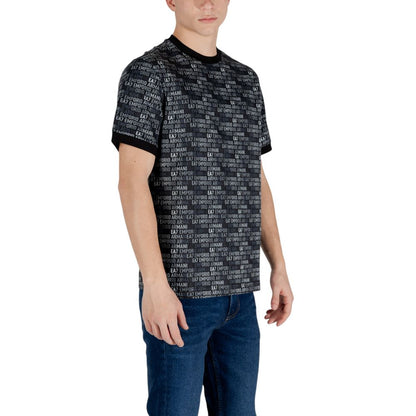 EA7 Emporio Armani Schwarzes Baumwoll-T-Shirt