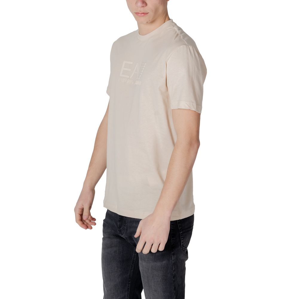 EA7 Emporio Armani Weißes Baumwoll-T-Shirt