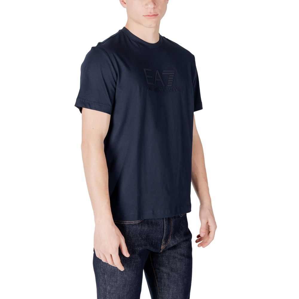 EA7 Emporio Armani Blaues Baumwoll-T-Shirt