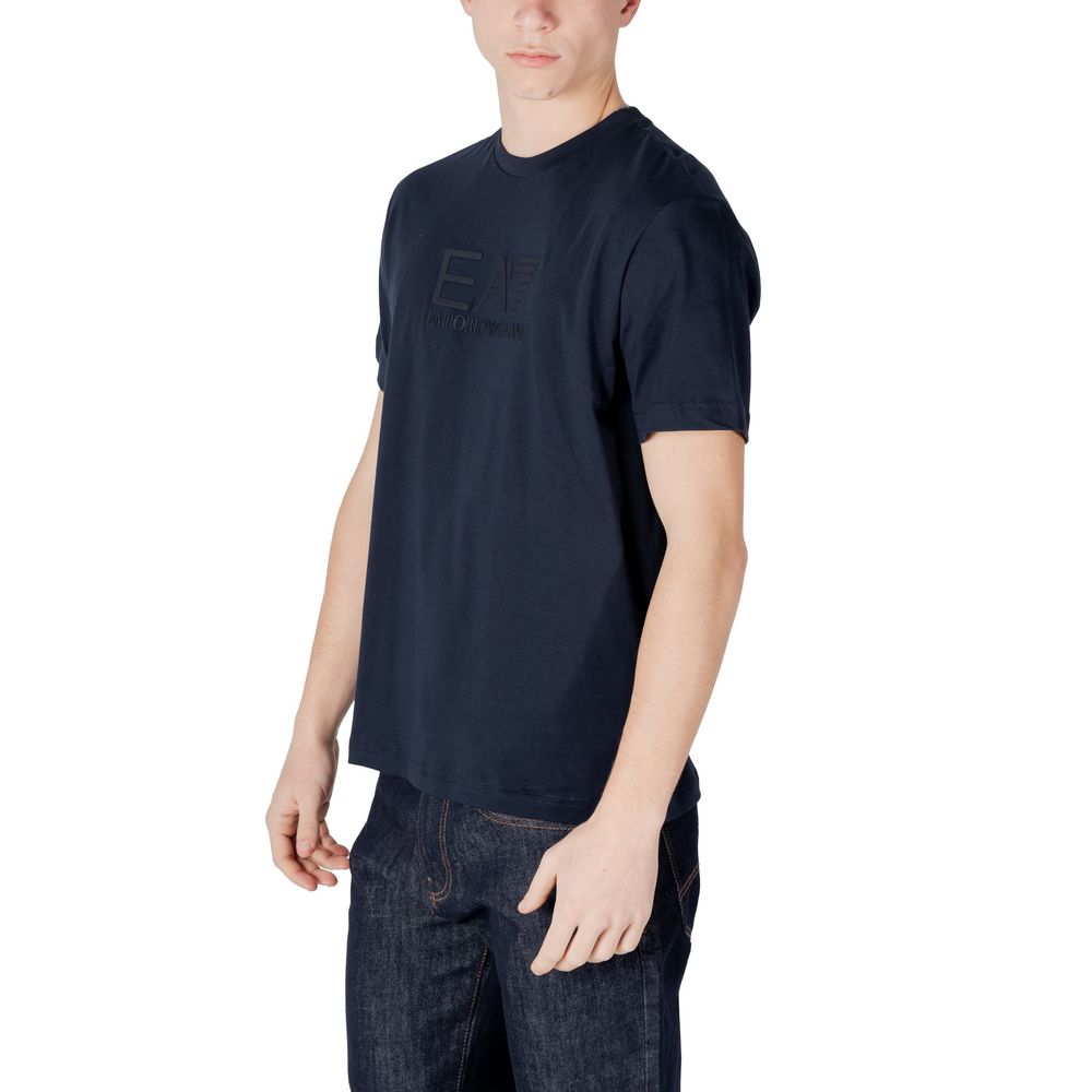 EA7 Emporio Armani Blaues Baumwoll-T-Shirt