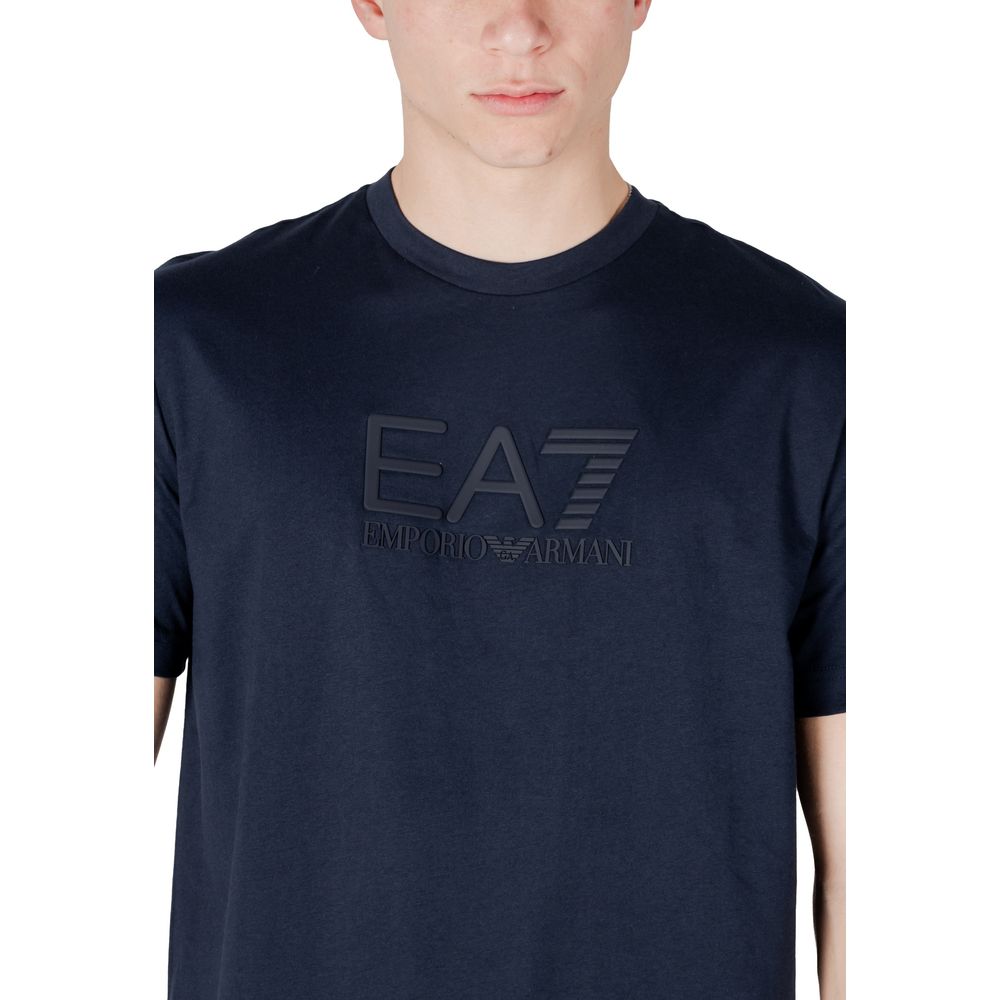 EA7 Emporio Armani Blaues Baumwoll-T-Shirt