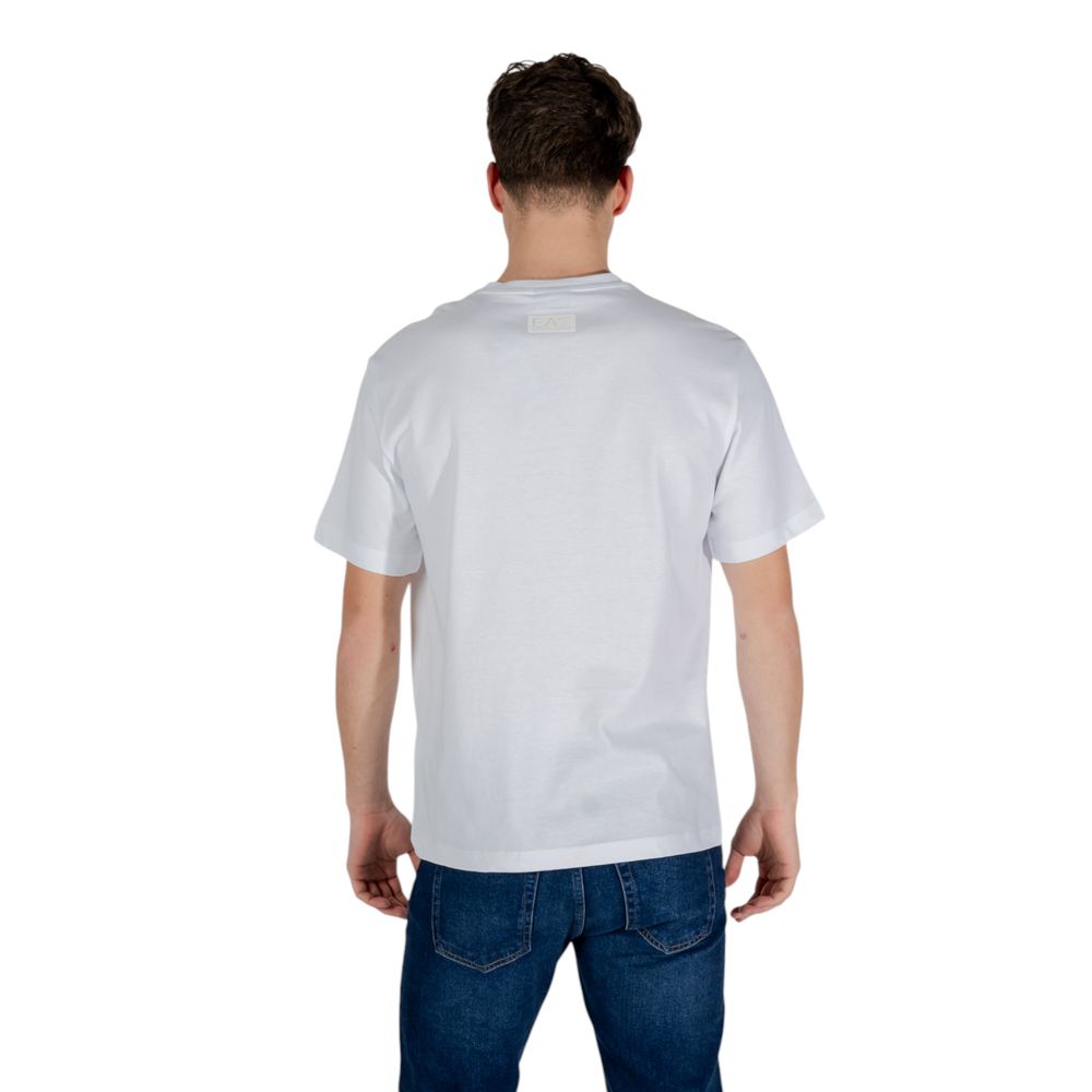 EA7 Emporio Armani Weißes Baumwoll-T-Shirt