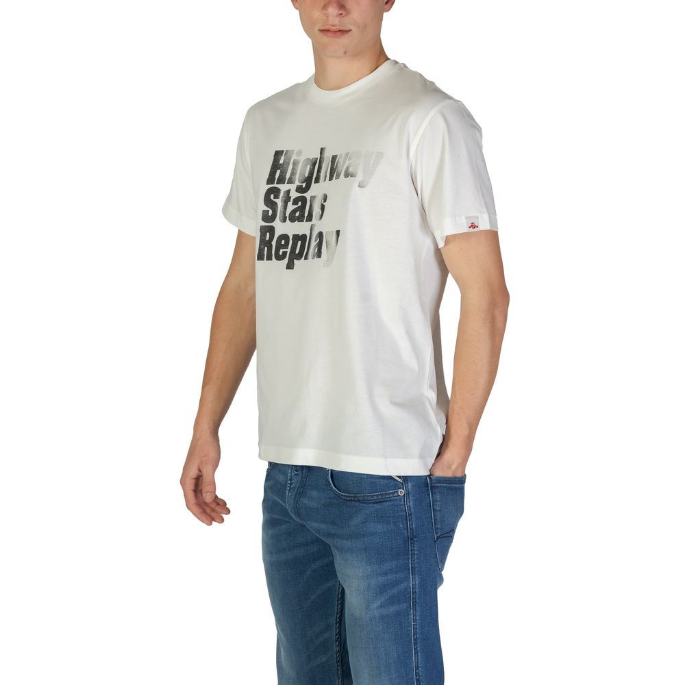 Weißes Baumwoll-T-Shirt von Replay